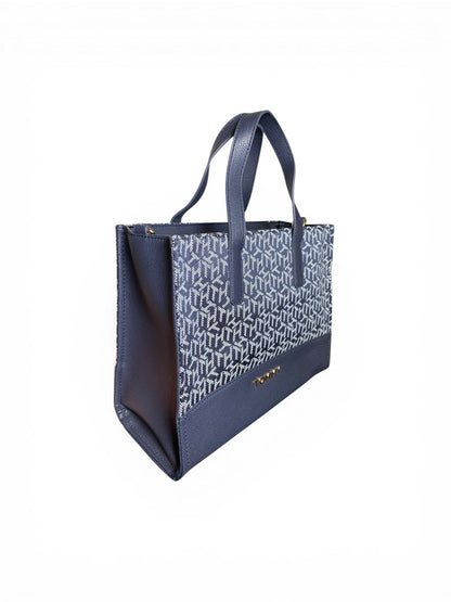 Bolso Tote Tommy Hilfiger Monograma Azul Marino